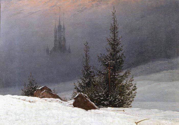 Caspar David Friedrich Winter Landscape with Church Norge oil painting art